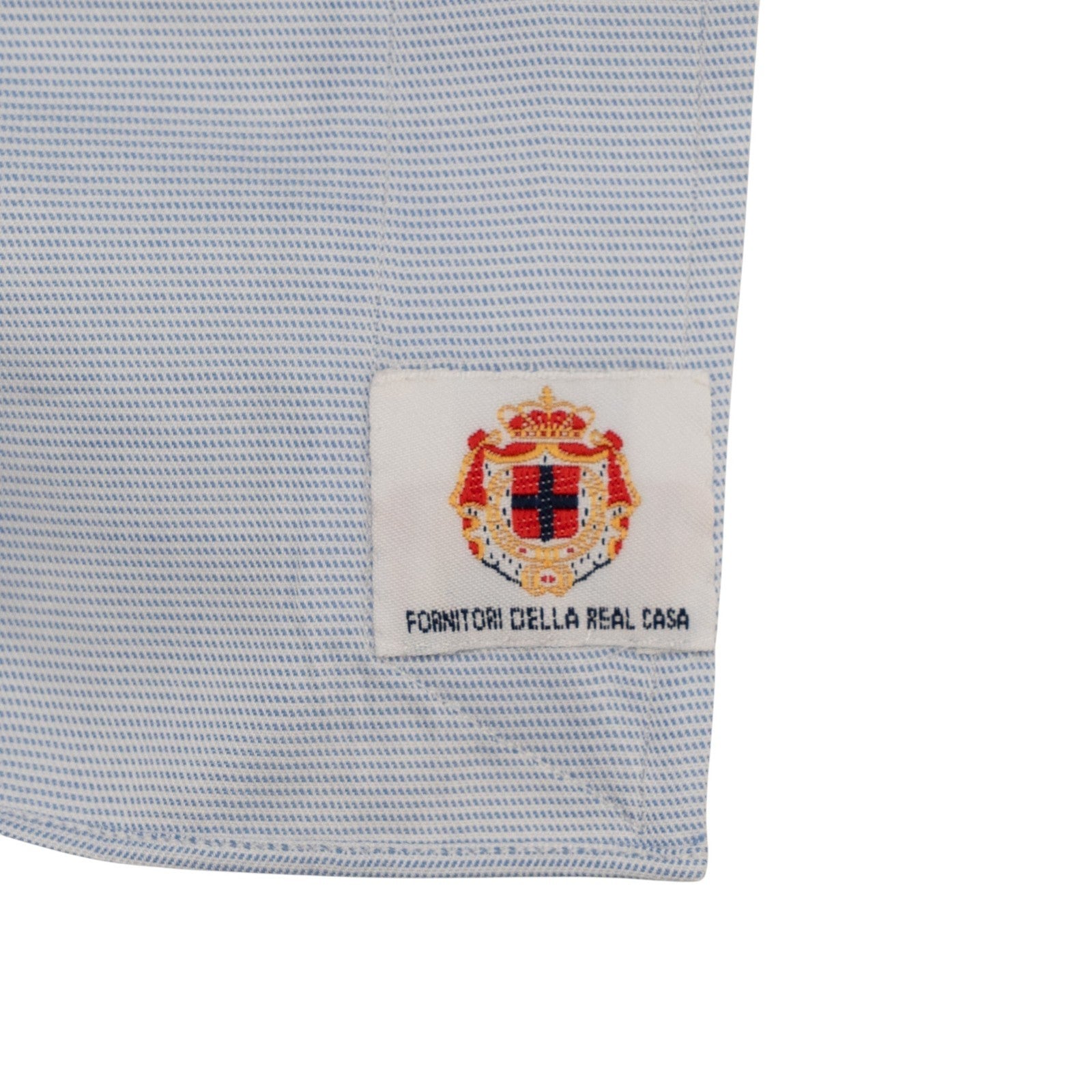450$ LUIGI BORRELLI Dress Shirt End-on-End Blue 8 Hand Steps 100% Cotton 15.5-39