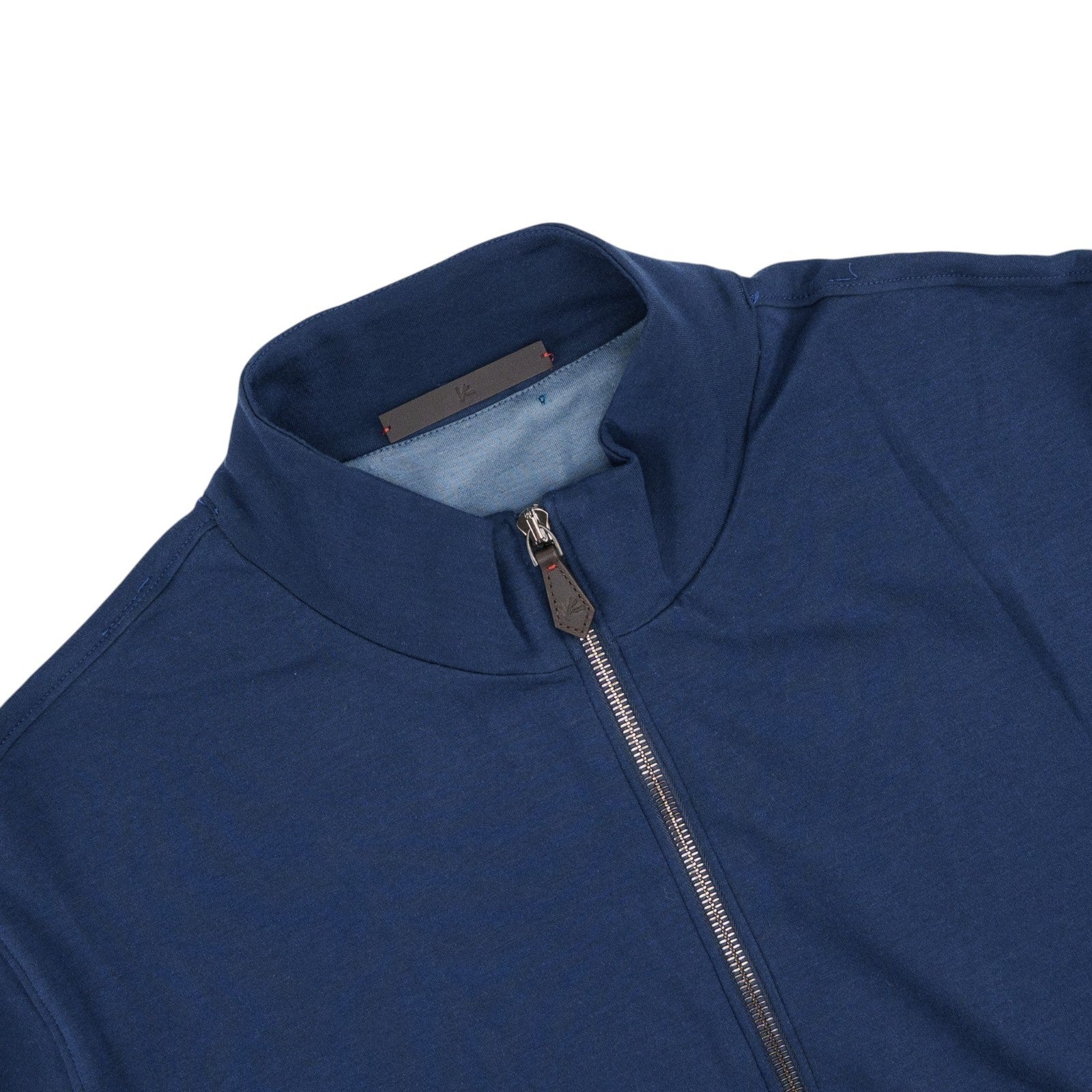 $1450 ISAIA NAPOLI Blue Full Zip Track Jacket Jersey Cotton Size XL