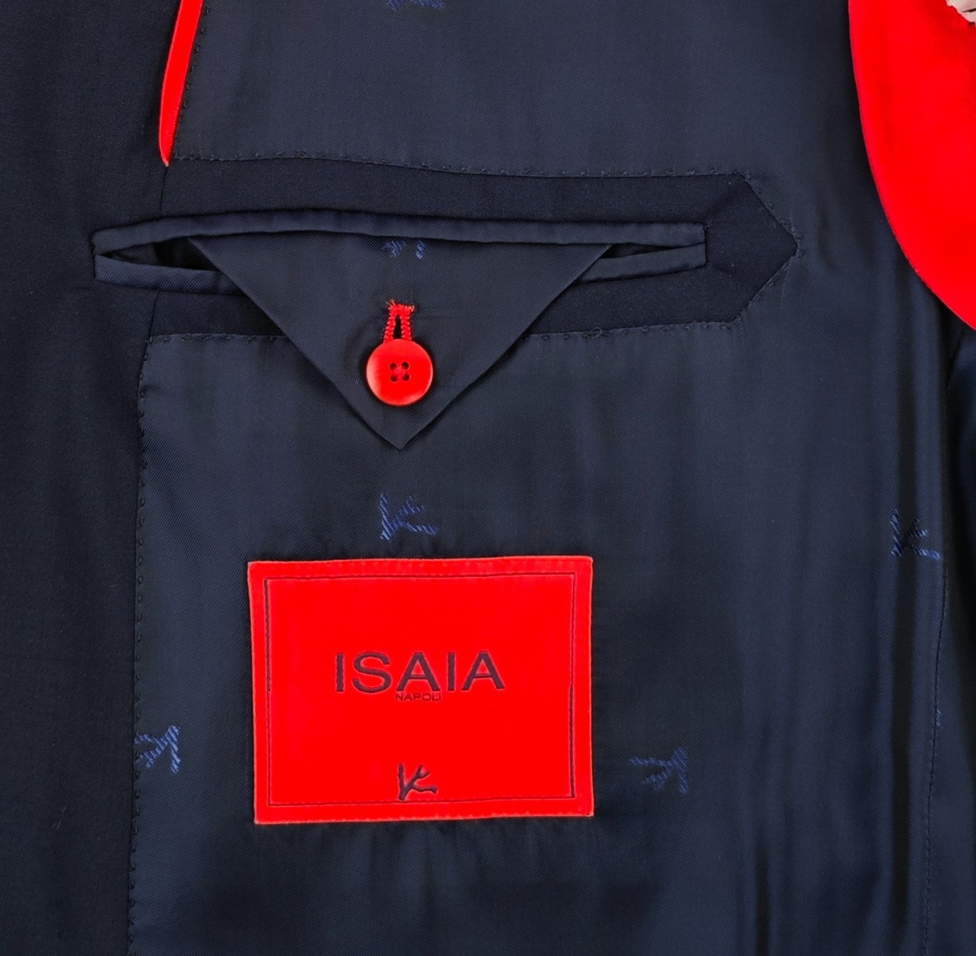 $6500 ISAIA NAPOLI "Comfort" Blue Navy Hand-Sewn Suit Wool  46 US / 56 EU  7R