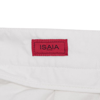 850$ ISAIA NAPOLI White 5 Pocket Chino Pant Cashmere Cotton Slim Fit