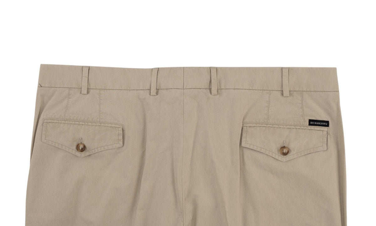 700$ BURBERRY LONDON Beige Trouser Pant Cotton Regular Fit 42 US  58 EU