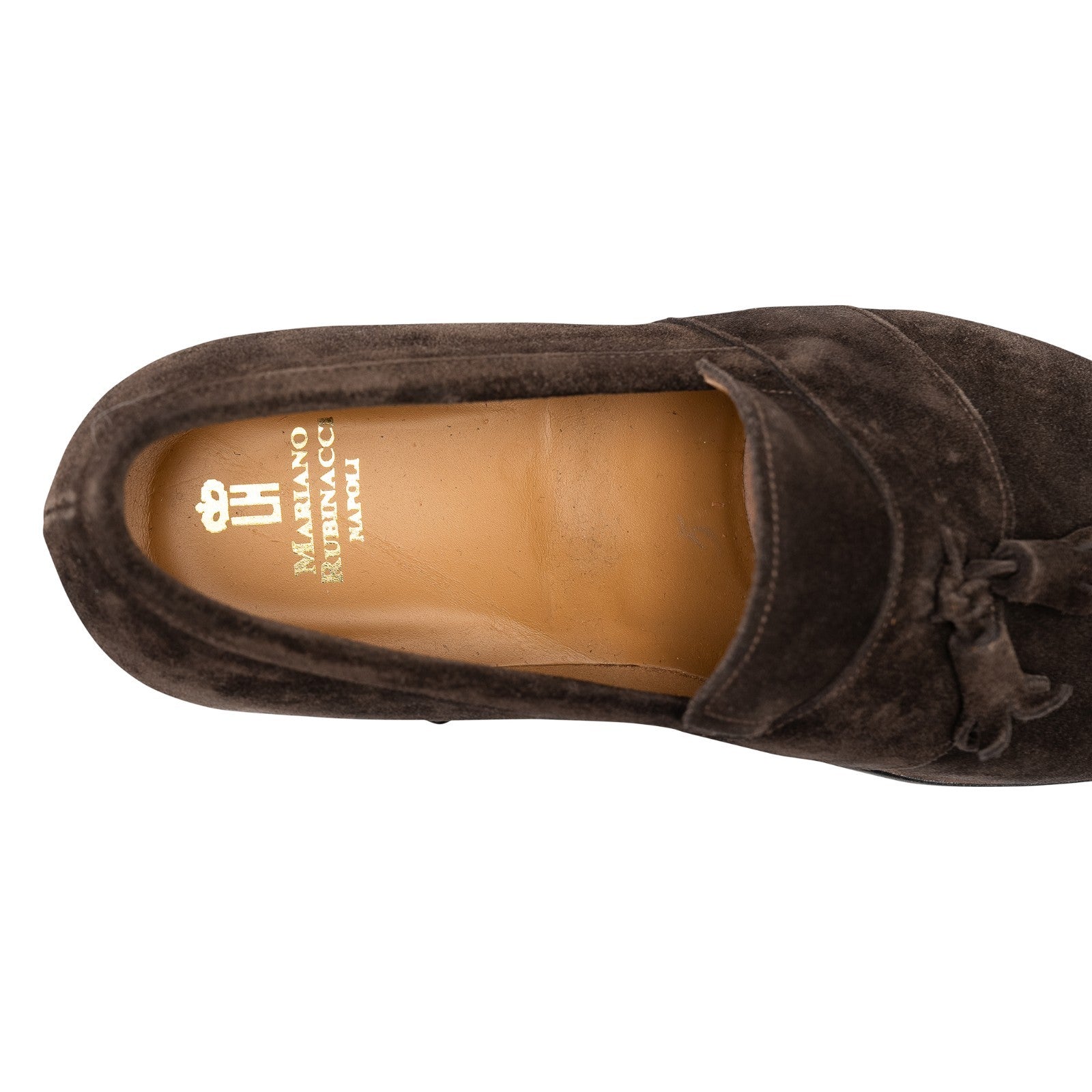 1100$ RUBINACCI LONDON HOUSE Tassel Loafers Shoes Goodyear Brown Suede