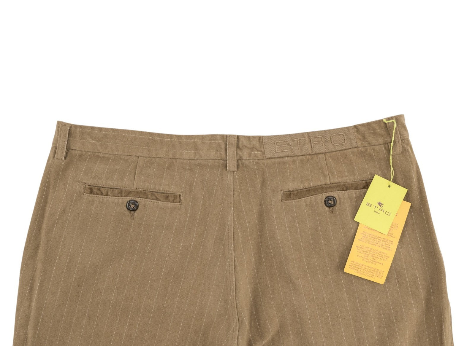 780$ ETRO MILANO Beige Flannel Cotton Pant Straight Leg Made in Italy