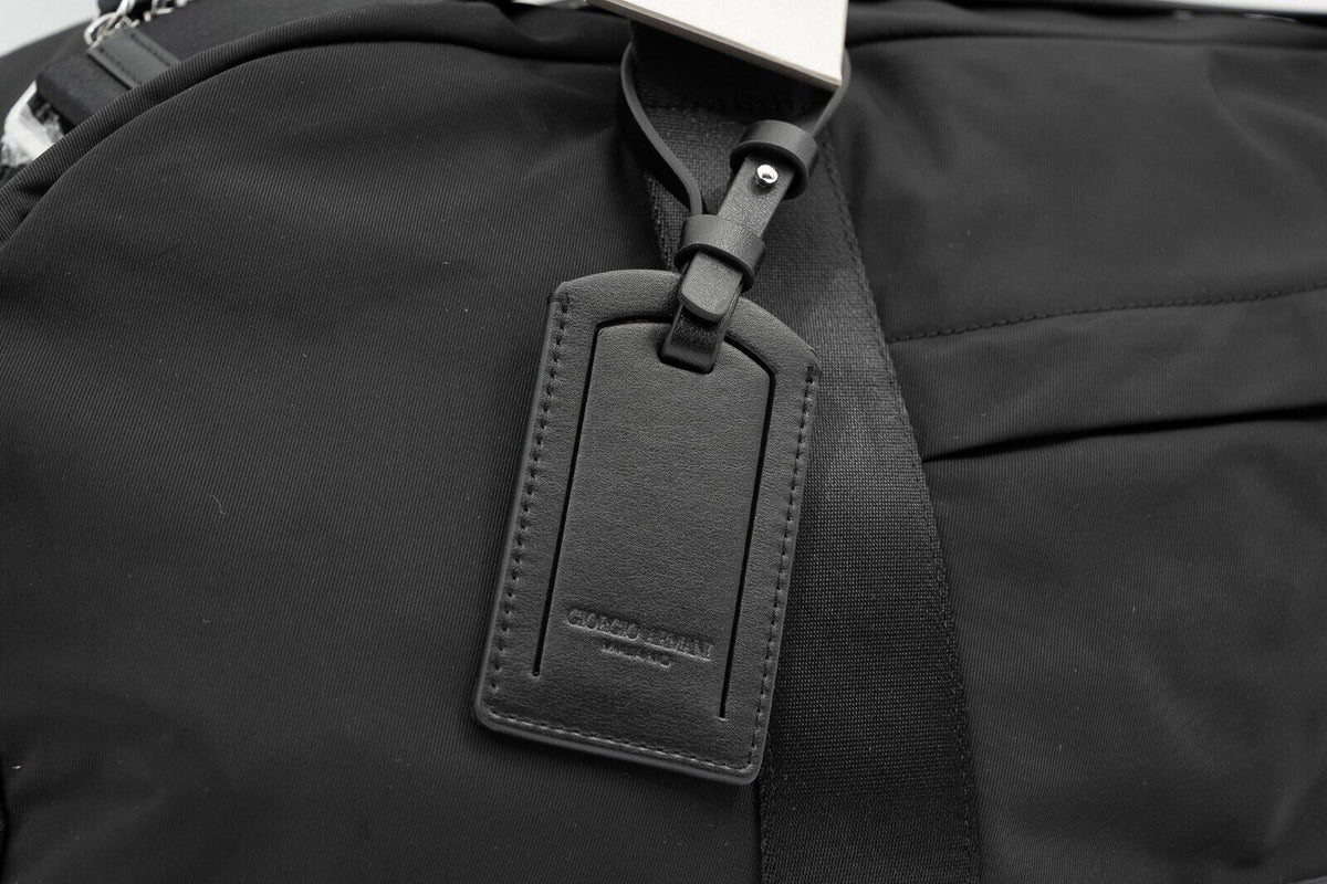 $1995 GIORGIO ARMANI Black Label LARGE Duffle Bag Travel + Mini Shopper Bag