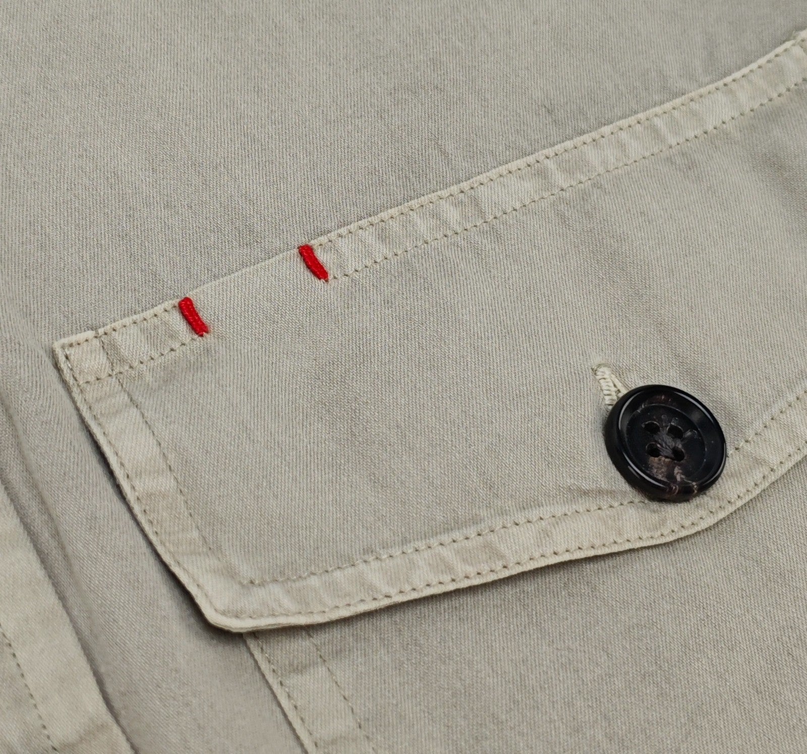 $1250 ISAIA NAPOLI Light Beige Hand-Sewn Overshirt Jacket Cotton - Silk
