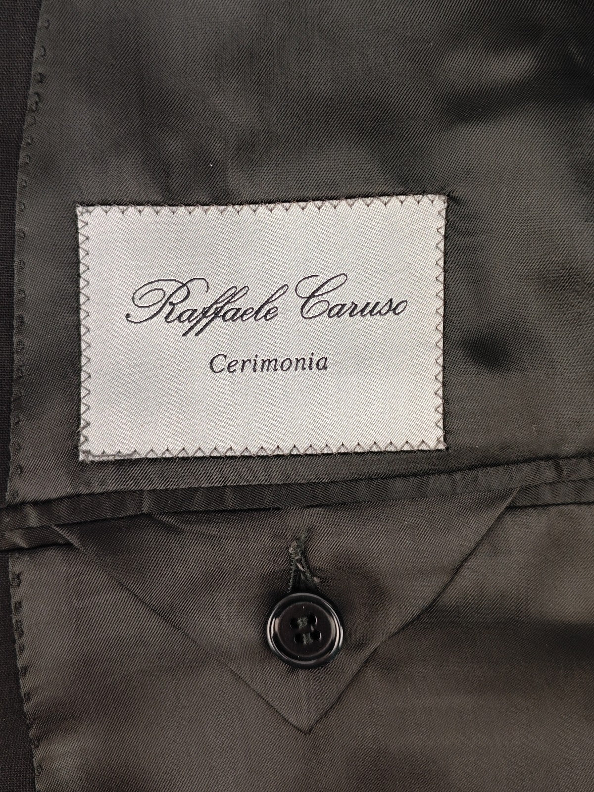 2400$ RAFFAELE CARUSO Cerimonia Black Superfine 110’s Wool Suit 40 US / 50