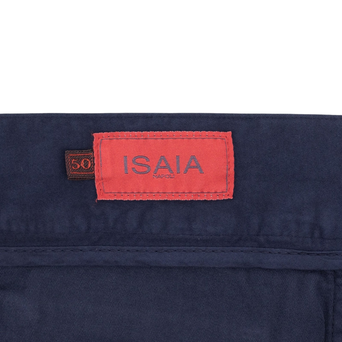 850$ ISAIA NAPOLI "Chiaia" Blue Chino Sport Pant Cotton  Cashmere - Leather Tag