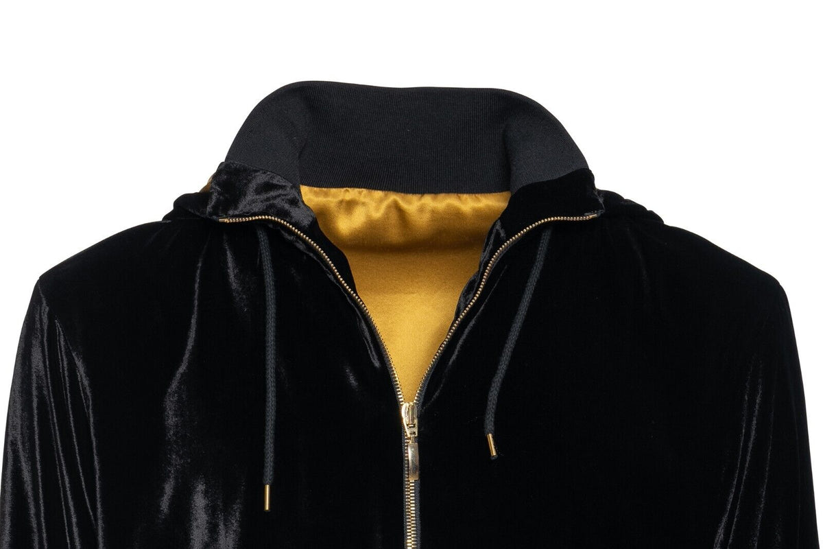 2000$ ITALO FERRETTI Bomber Jacket Velvet "YEAR OF THE DRAGON" Size L ZILLI