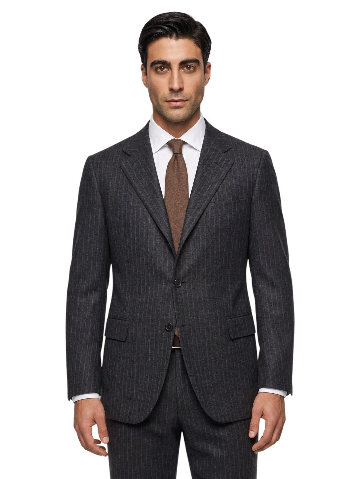 2800$ SARTORIO NAPOLI by KITON Dark Gray 3/2 Roll Suit Wool 120's 42 US / 52 IT