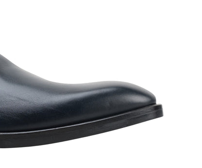 1400$ TESTONI Slip On Shoes Lux Calf+Saffiano Calf Blue Navy 8 UK / 9 US / 42 IT