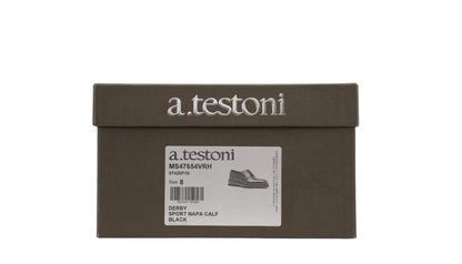 1050$ TESTONI Derby Sport Napa Calf Black 8 UK / 9 US / 42 IT