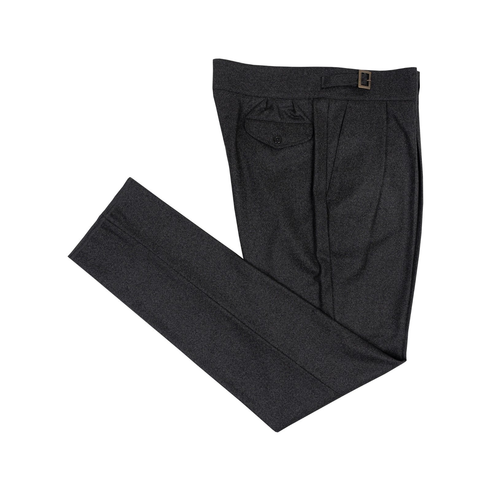 670$ RUBINACCI NAPOLI "Manny" Gray Flannel Wool High Rise Pant 40 US / 56 EU
