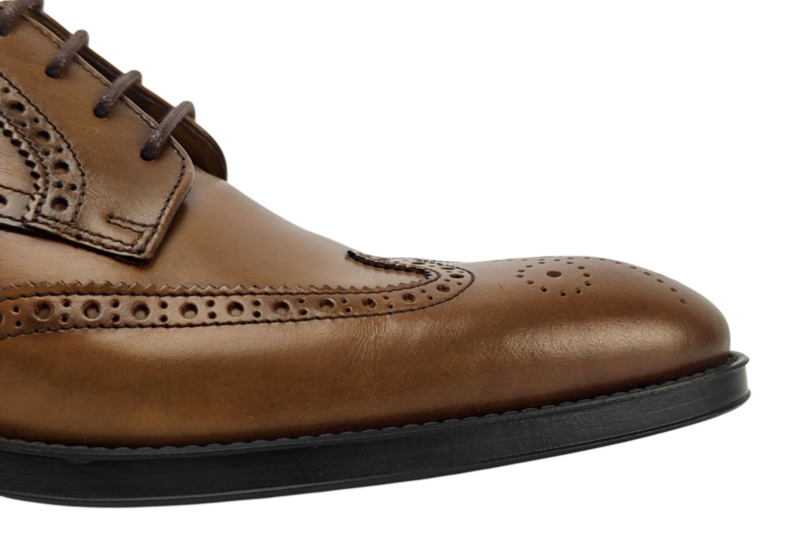 1200$ TESTONI Derby Shoes Burnished Calf Caramel 8 UK / 9 US / 42 IT