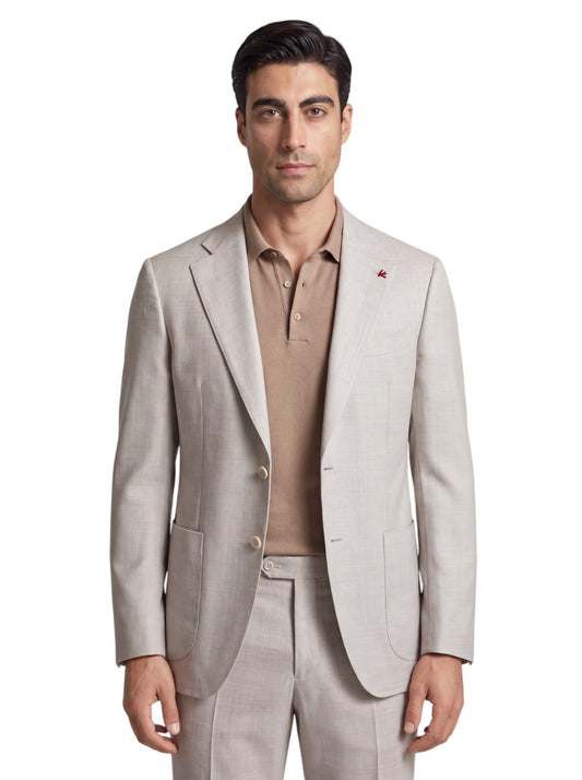 $6600 ISAIA NAPOLI "Domenico" Light Beige Suit Soft Wool  40 US / 50 EU 8R
