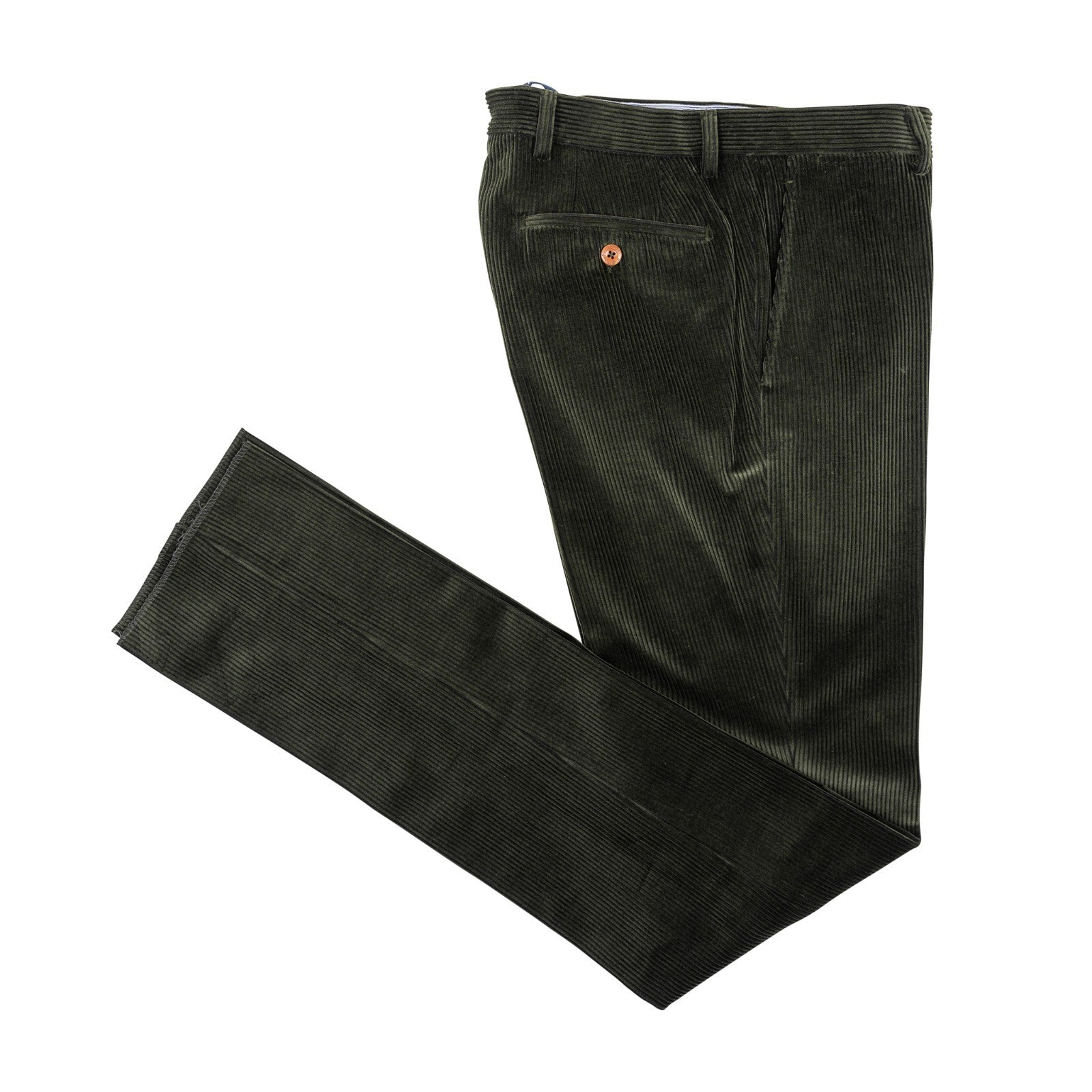 625$ RUBINACCI NAPOLI "Luca" Green Cotton Corduroy Trouser Pant 30 US / 46 EU