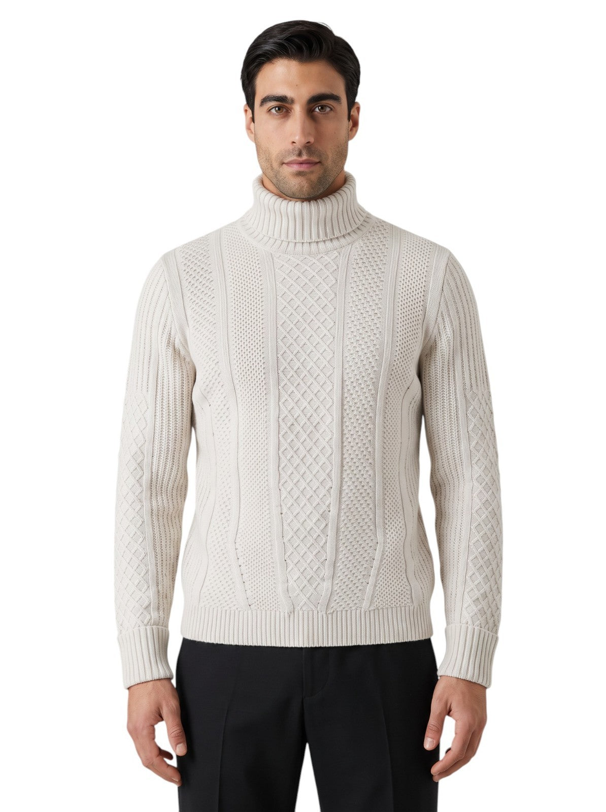 1630$ GIORGIO ARMANI NEVE Sweater Ice Turtleneck Wool Cashmere 40 US / 50 IT