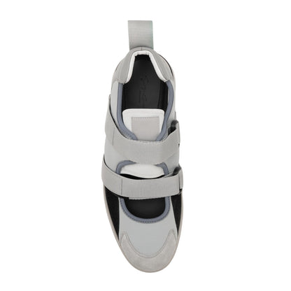 1450$ GIORGIO ARMANI Sneakers Shoes Strapped Ice Gray Suede  10 UK 11 US 44 IT