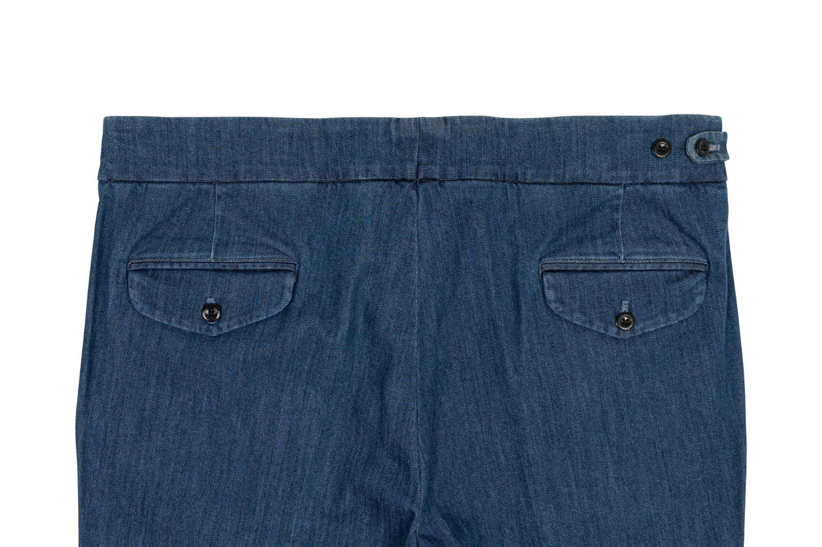 625$ RUBINACCI NAPOLI "Genny" Blue Denim Cotton High Rise Pant 40 US / 56 EU