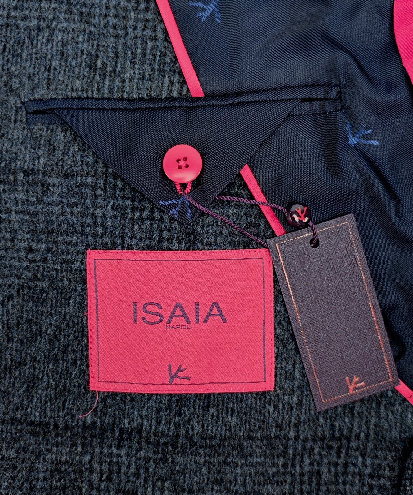 $4650 ISAIA NAPOLI "Capri" Blue Sport Coat Flannel Wool 48 US / 58 EU 8R
