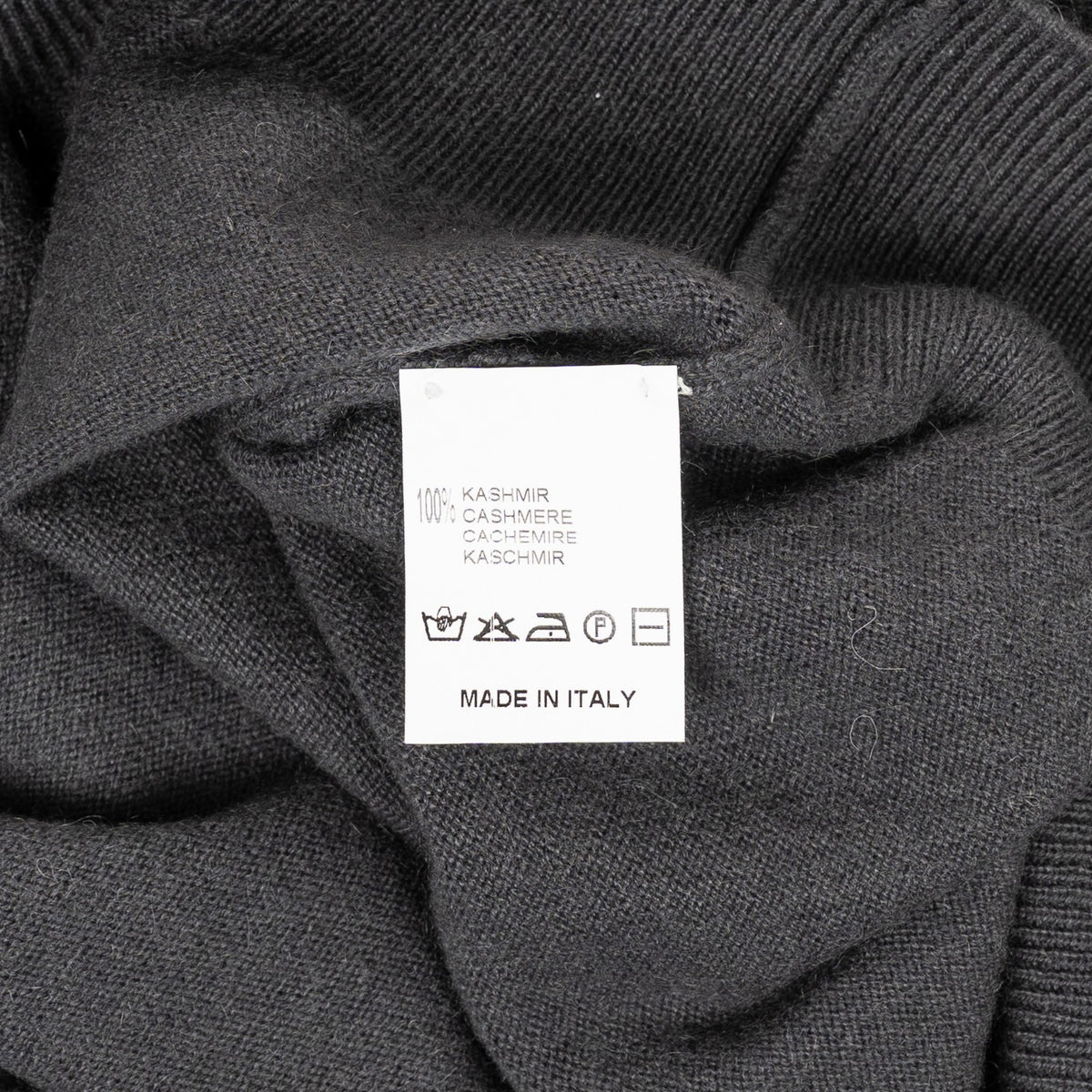 750$ RUBINACCI NAPOLI Dark Gray Sweater V-Neck 100% Soft Cashmere