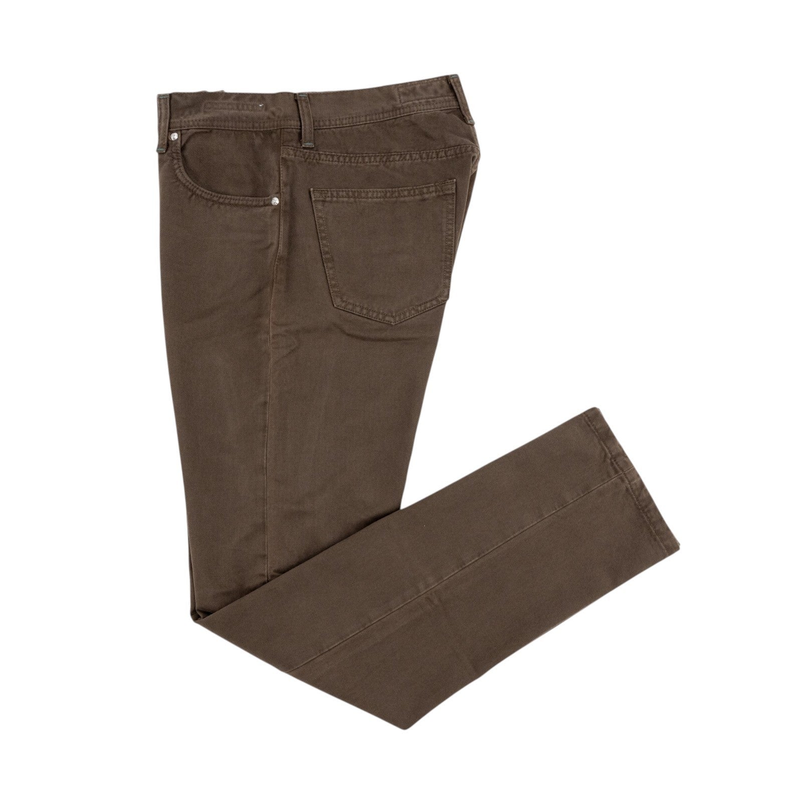 415$ LUIGI BORRELLI NAPOLI Brown Denim Jeans Pant Cotton 34 US / 50 EU - Regular