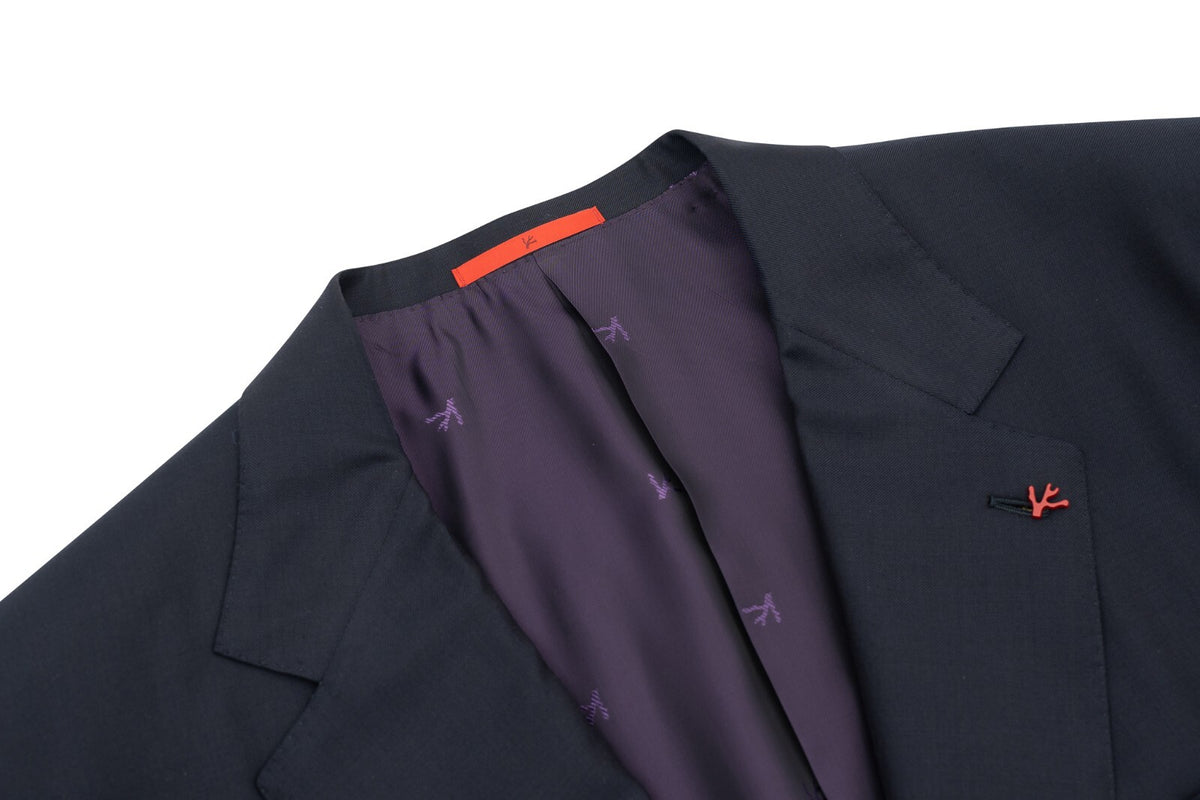 $5200 ISAIA NAPOLI "Aquaspider" Blue Nav Jacket Sport Coat Wool  52 US  62 EU 6R