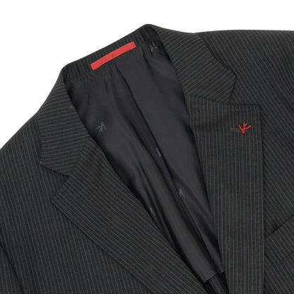 $6600 ISAIA "Capri" Charcoal Suit Fine Wool 4 Season Striped 46 US / 56 EU 8R