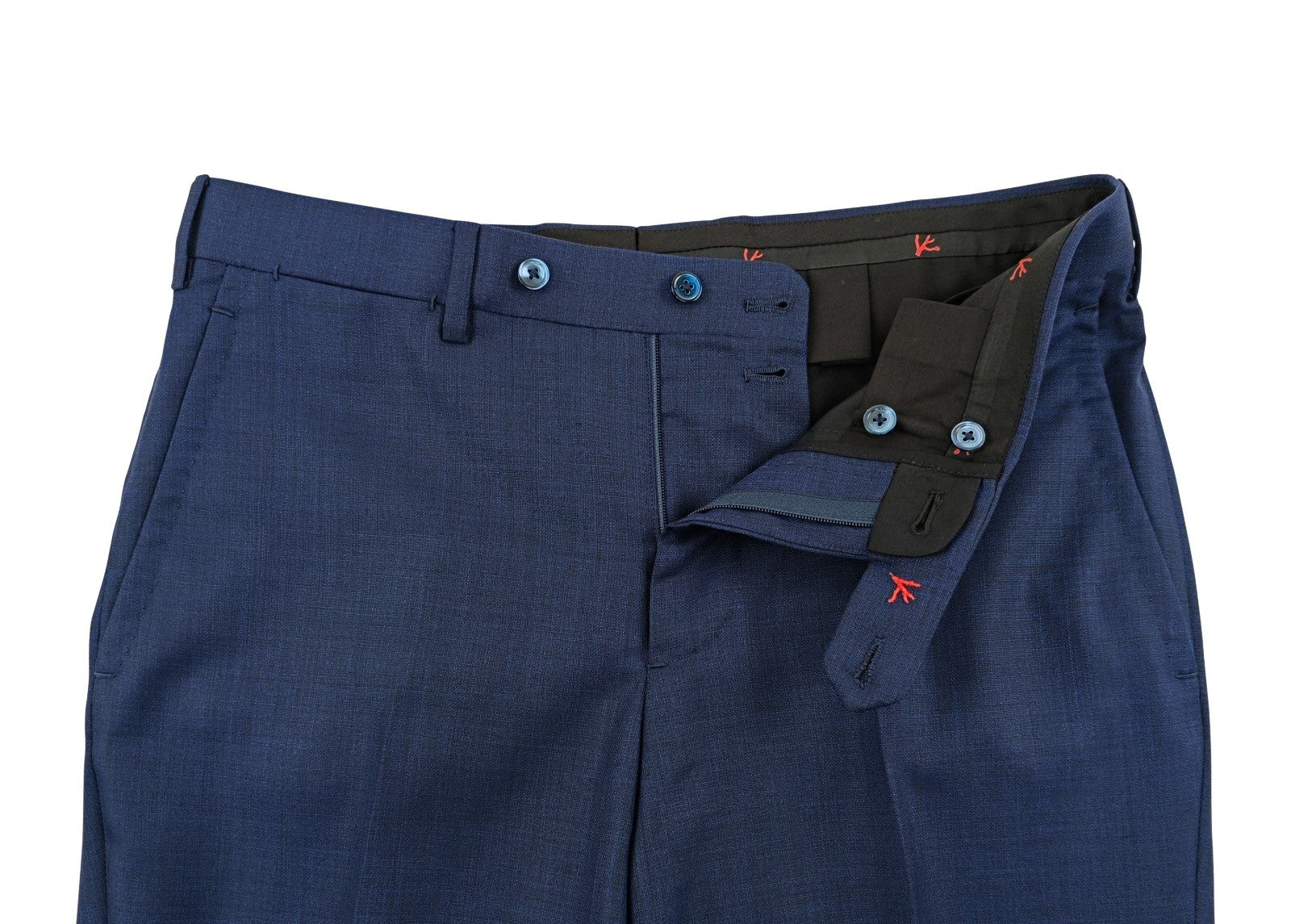 $5800 ISAIA NAPOLI Blue Solid Hand-Sewn Suit Wool / Silk  38 US / 48 EU 8R