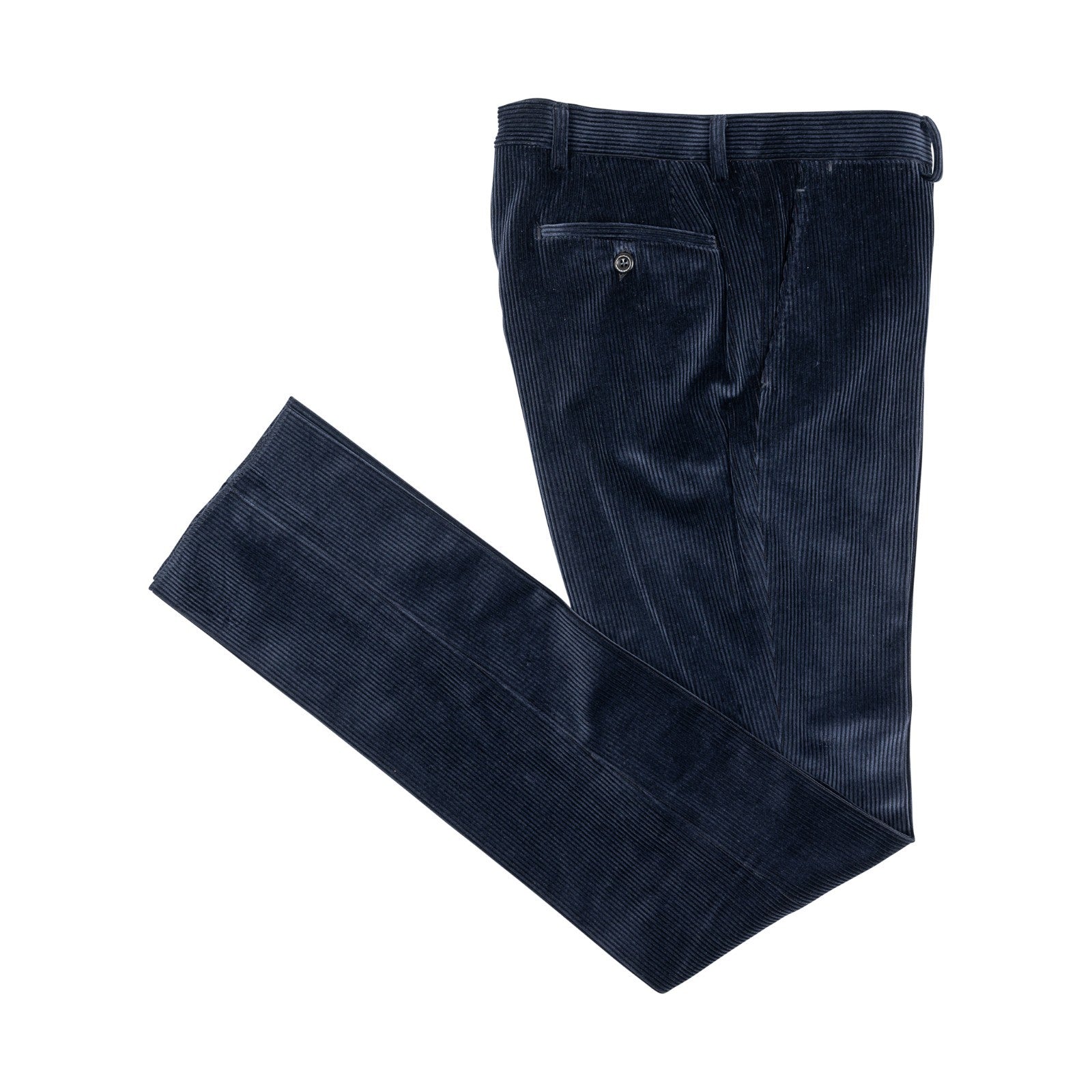 625$ RUBINACCI NAPOLI "Luca" Blue Cotton Corduroy Trouser Pant 30 US / 46 EU