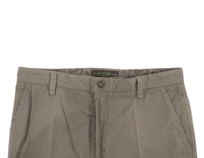 780$ ETRO MILANO Taupe Gray Fine Cotton Pant Straight Leg Made in Italy