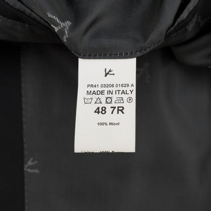 $7050 ISAIA "Gregorio" Black Hand-Sewn Suit Fine Wool 4 Seaon 38 US / 48 EU 7R