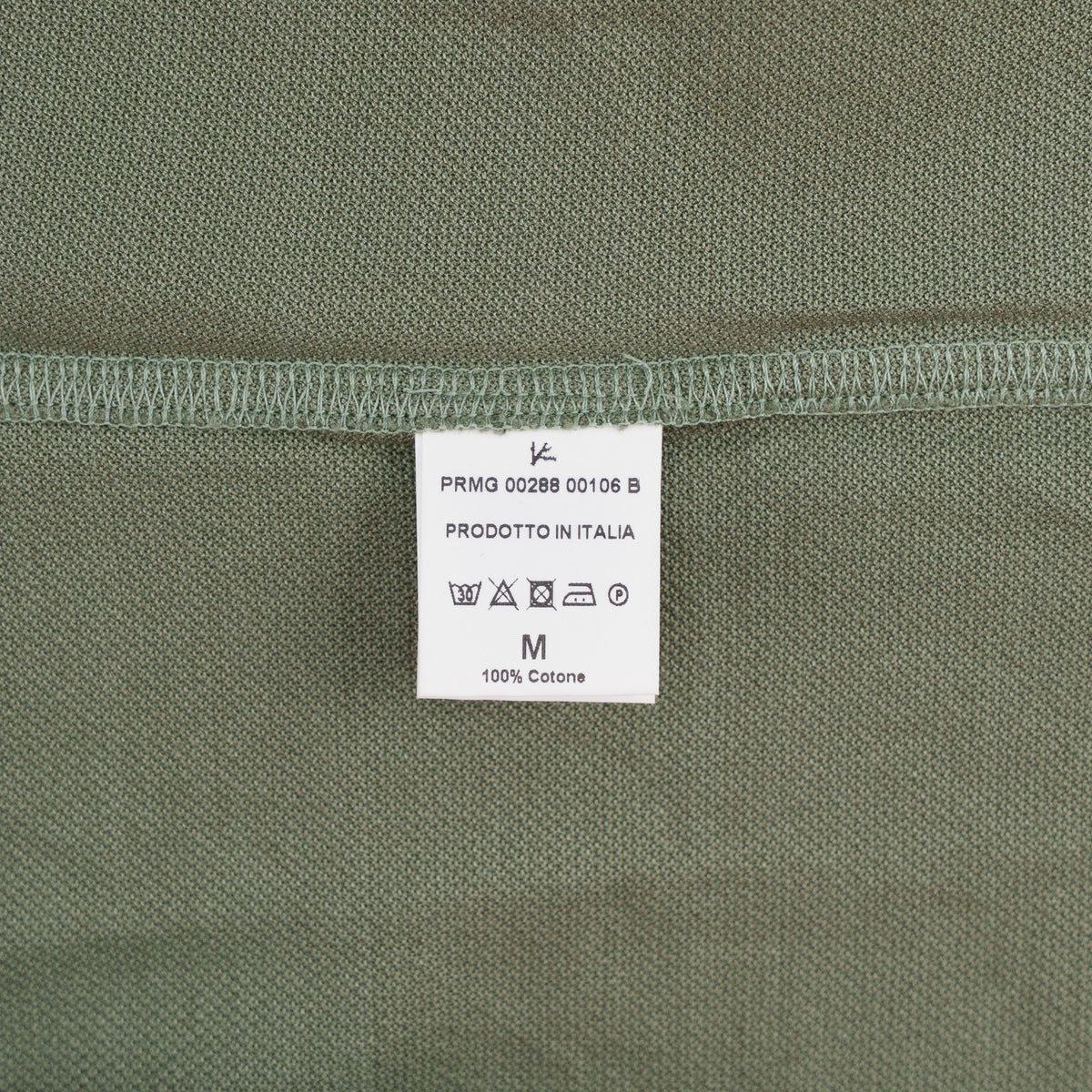695$ ISAIA NAPOLI Olive Green Polo Long Sleeve Cotton Size M - Made in Italy