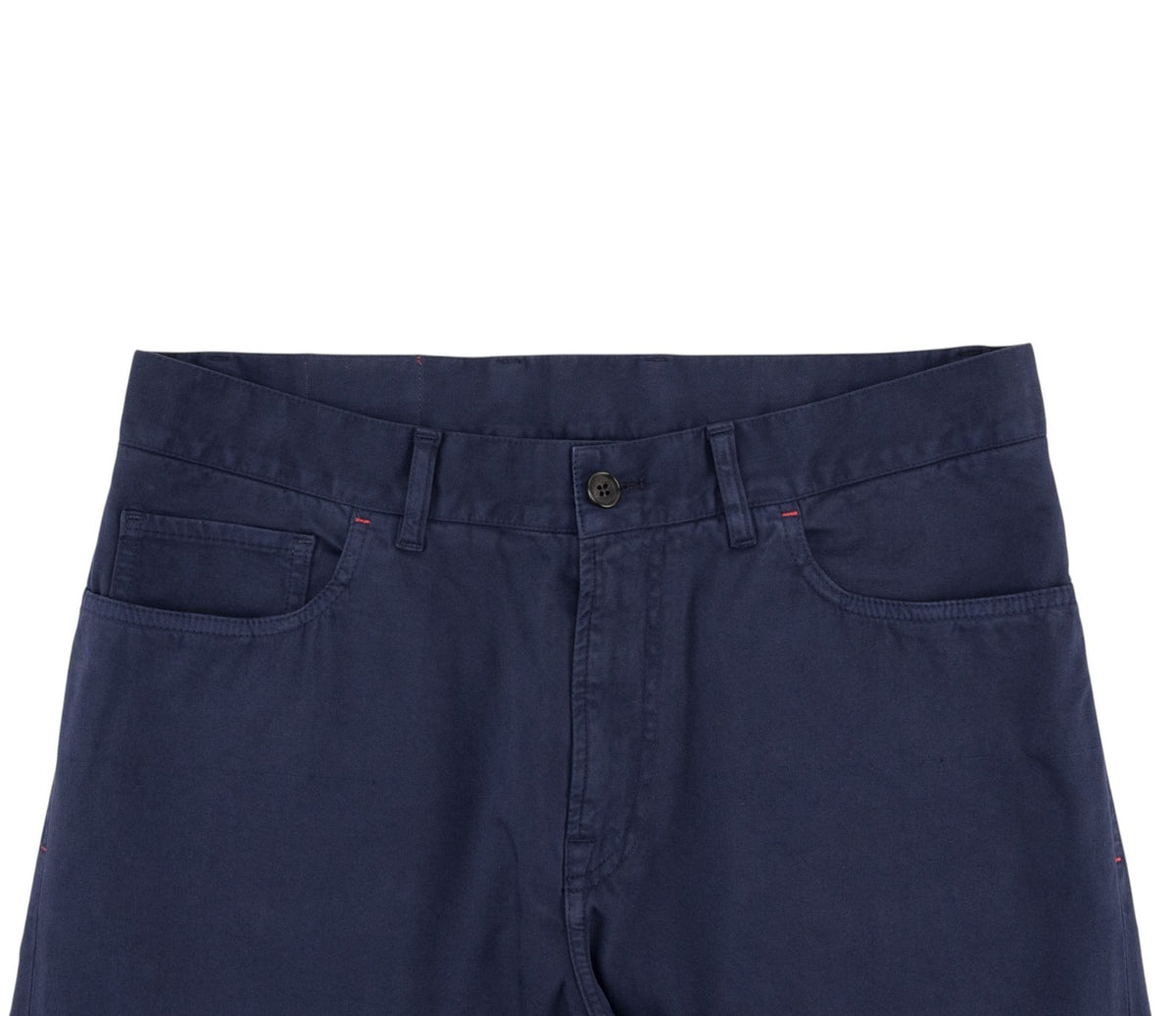 850$ ISAIA NAPOLI "Chiaia" Blue Chino Sport Pant Cotton  Cashmere - Leather Tag