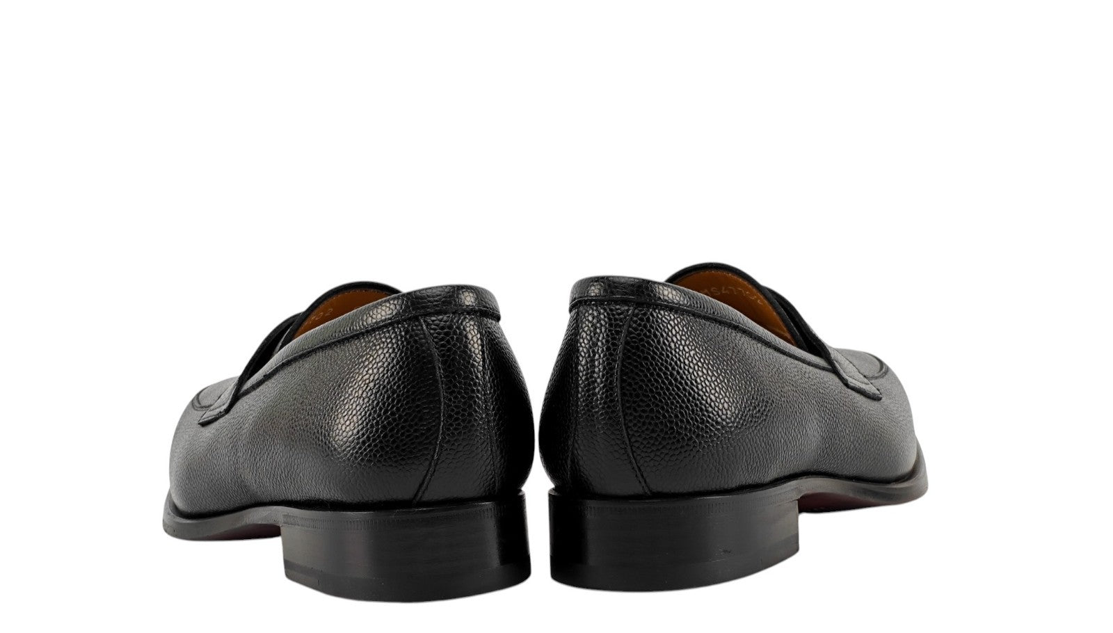 1200$ TESTONI Penny Loafer Shoes Micro Grain Calf Black 8 UK / 9 US / 42 IT