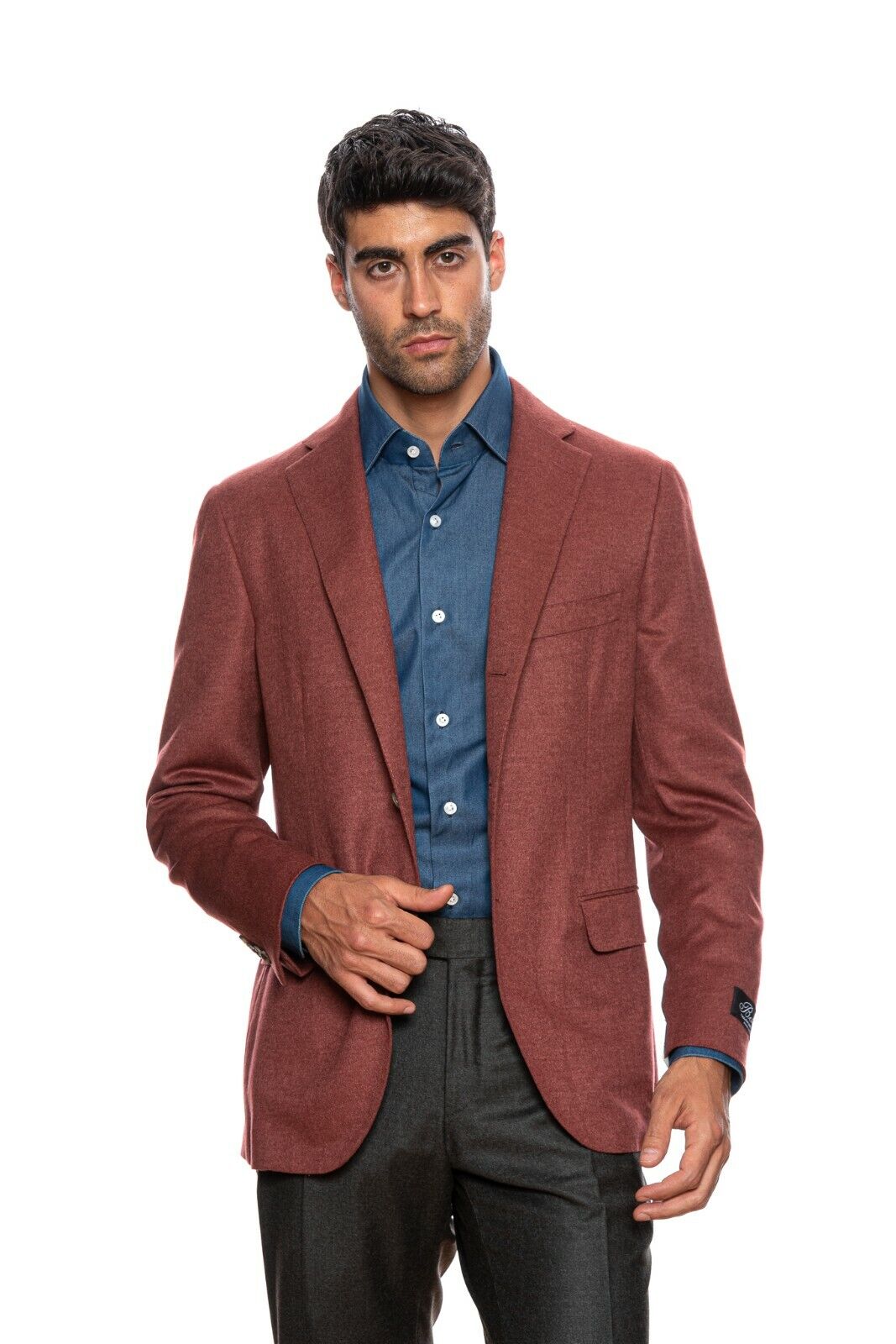 $2495 BELVEST Red Pompeian Wool Cashmere Silk Jacket 40 US / 50 EU Drop 7R 