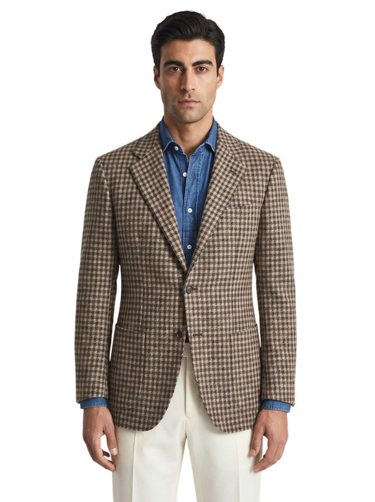 Sartoria DALCUORE NAPOLI Total Hand-Sewn Jacket Sport Coat Flannel Wool Mud