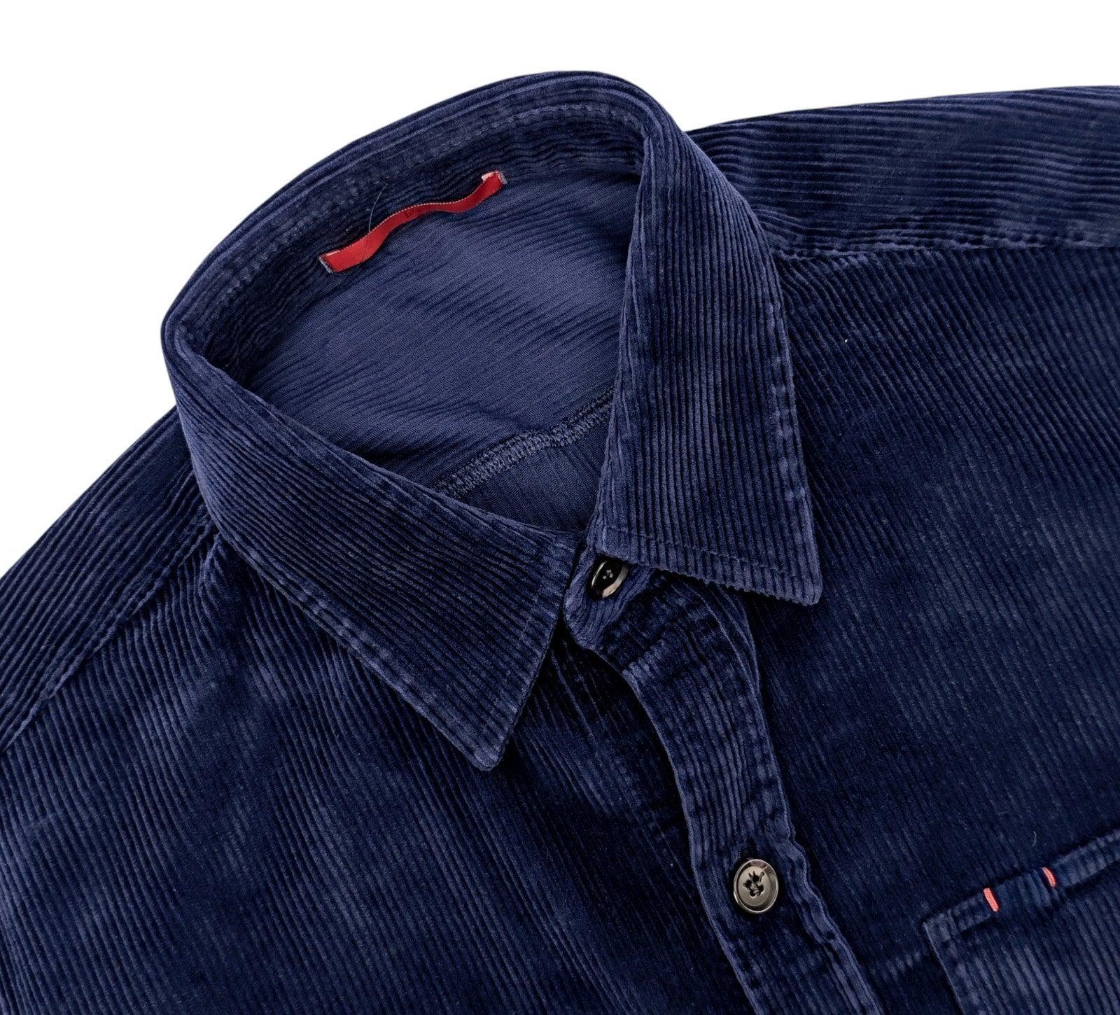 $1200 ISAIA NAPOLI Dark Blue Hand-Sewn Overshirt Jacket Corduroy Cotton Size XS