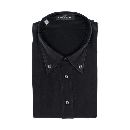 1400$ ITALIAN LUXURY GERLIN Shirt Black 100% Crèpe Silk 1S ZILLI