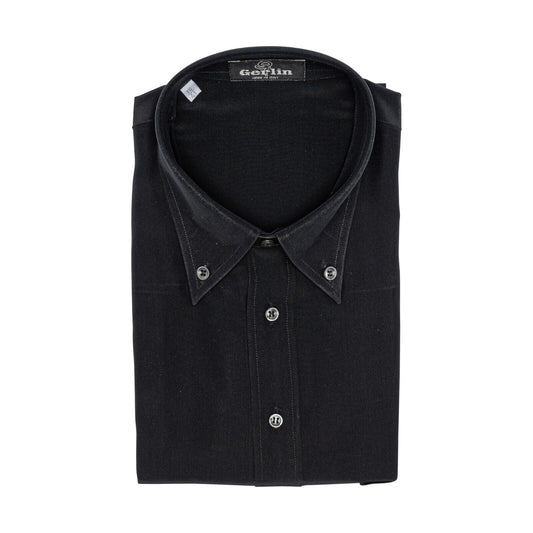 1400$ ITALIAN LUXURY GERLIN Shirt Black 100% Crèpe Silk 1S ZILLI