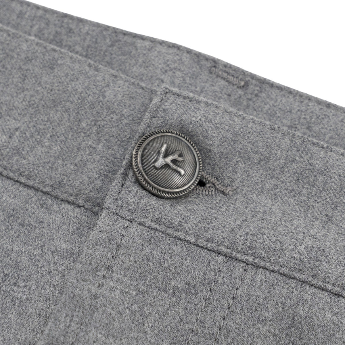 1100$ ISAIA NAPOLI Gray 5 Pocket Pant Wool + Leather Tag Slim Fit 38 US / 54 EU