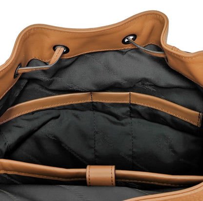 1980$ PINEIDER FIRENZE Brown Grain Calf Multiple Backpack Travel Weekender