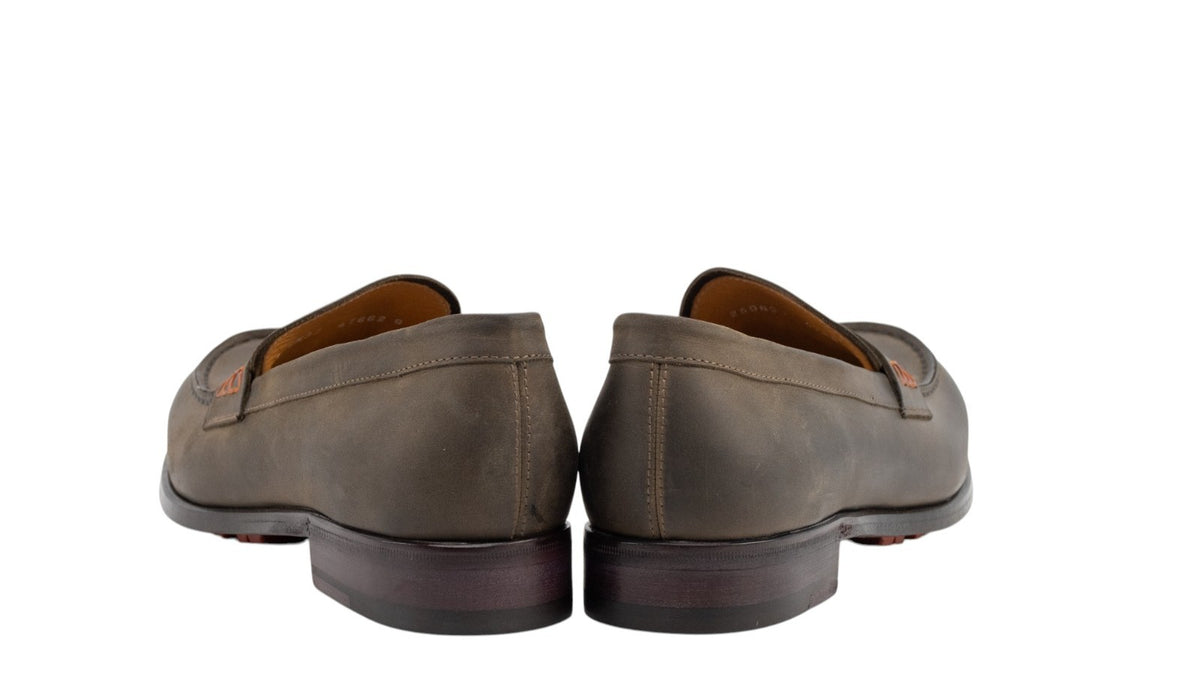 1250$ TESTONI Penny Loafer Shoes Ranger Calf Army 8 UK / 9 US / 42 IT