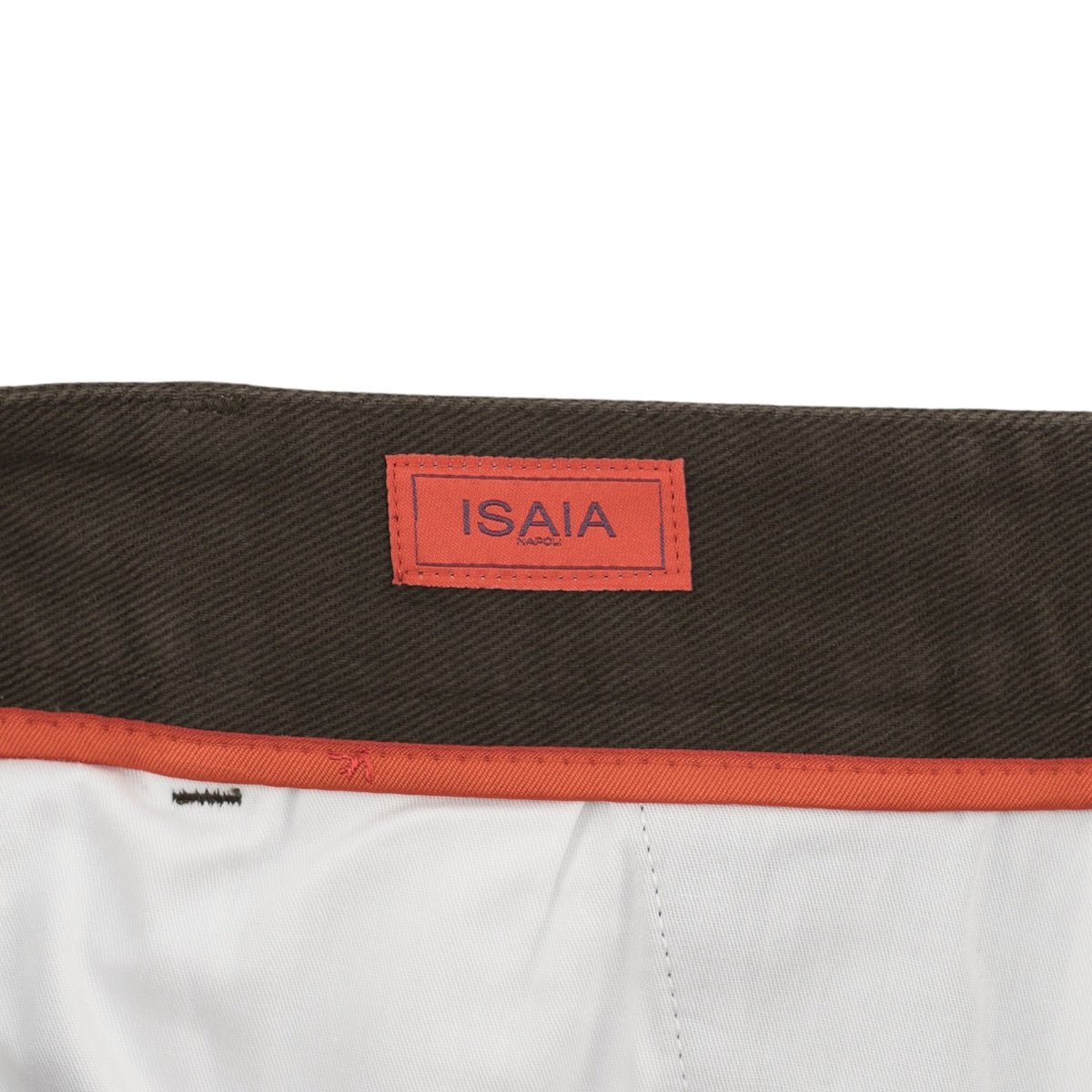 690$ ISAIA NAPOLI Dark Brown Chino Pant Cotton Regular Fit 36 US / 52 EU