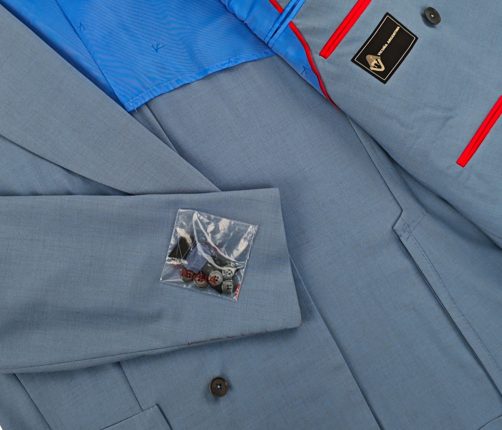 7.5K! ISAIA Blue Double Breasted Sport Coat Cashmere & VICUNA PERU 44 US 54 EU