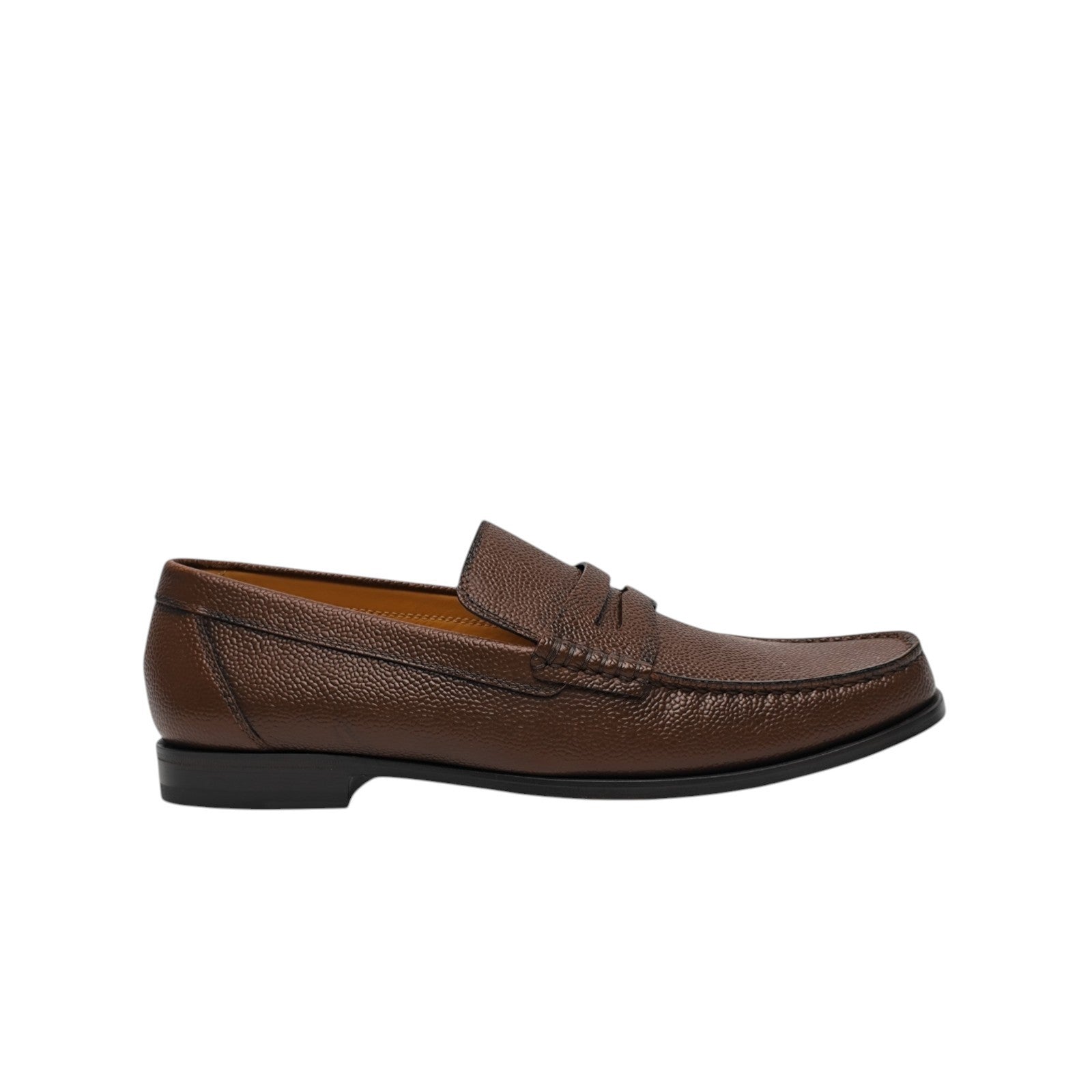 1250$ TESTONI PIUMA Loafer Shoes Brushed Caviar Calf Caramel 8 UK / 9 US / 42 IT