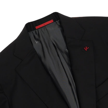 $7050 ISAIA "Gregorio" Black Hand-Sewn Suit Fine Wool 4 Seaon 38 US / 48 EU 7R
