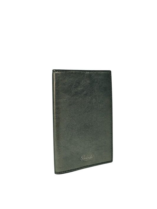 220$ PINEIDER FIRENZE 1774 "Metro Smooth" Passport Holder Calf Laminated Silver