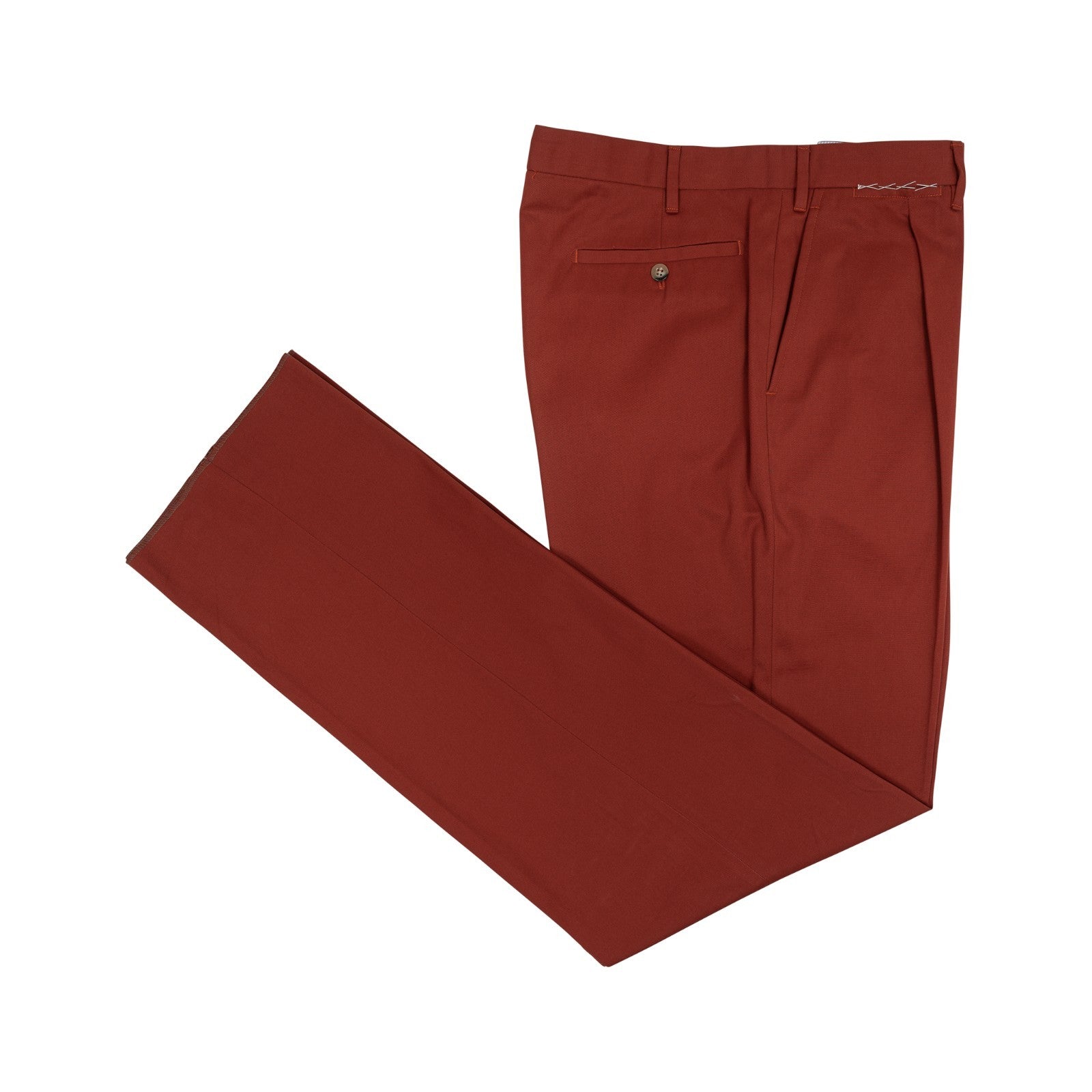 550$ RUBINACCI NAPOLI Dark Rust Cotton Twill Pant  38 US / 54 EU Made in Napoli