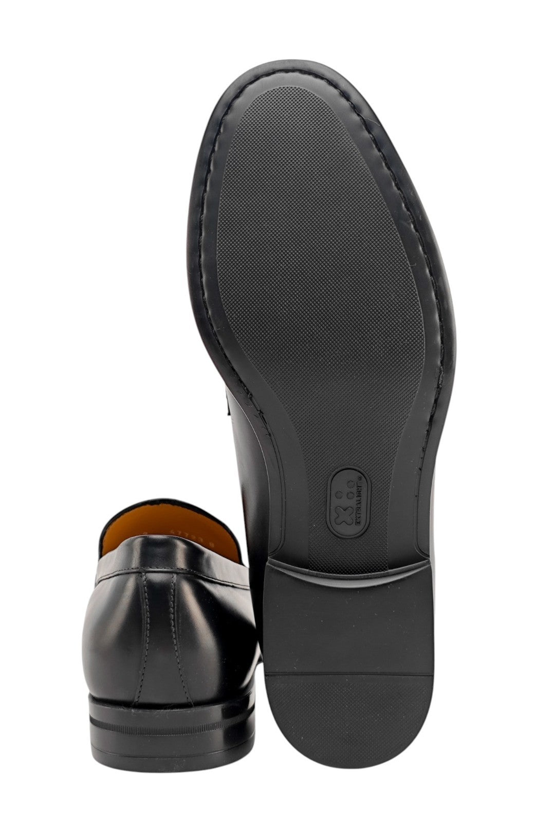 1300$ TESTONI Loafer Shoes Polished Lux Calf Black + Metal 8 UK / 9 US / 42 IT