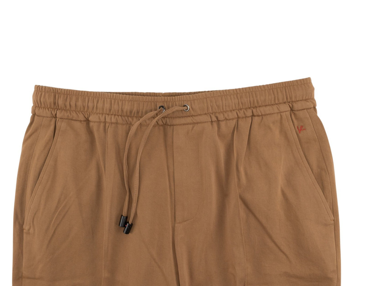 1250$ ISAIA Rust Drawstring Pant Cotton - Cashmere Slim Tapered Fit 38 US /54 IT